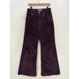 Levi's Corduroy Pants Womens 30x32 Purple Ribcage Bell High Rise Flare Stretch
